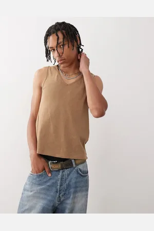 Reclaimed – Muskelshirt in verwaschenem mit V-Ausschnitt