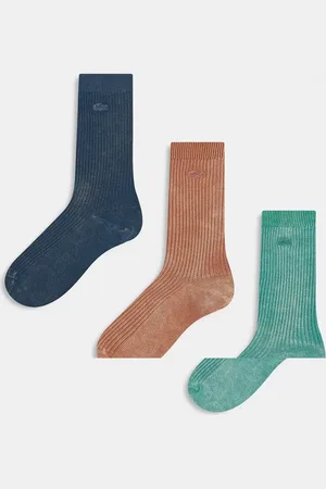 Lacoste – 3er-Pack Socken in verwaschenem Rot, Blau und Grün