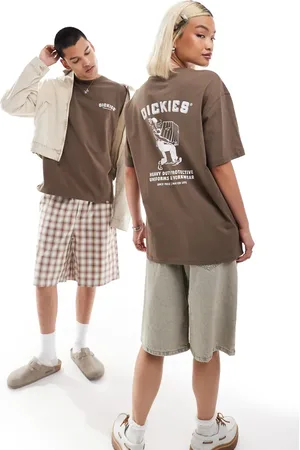 Dickies – T-Shirt in mit Arbeiter-Grafikprint auf dem Rücken