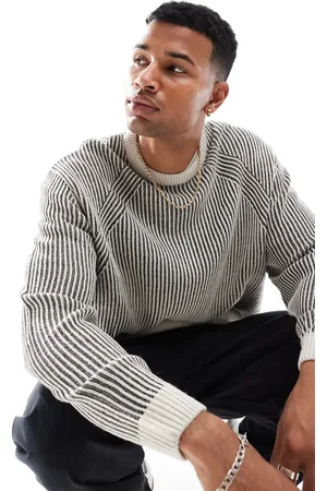 ASOS – Locker geschnittener Pullover aus plattiertem Rippstrick in