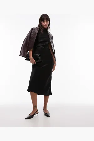 & OTHER STORIES – Satin-Midikleid in mit drapiertem Detail, schrägem Schnitt und verlängerter Schulterpartie
