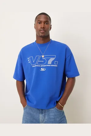 ASOS – Schweres, kastig geschnittenes Oversize-T-Shirt in mit Sport-Grafik, 300 g/m²