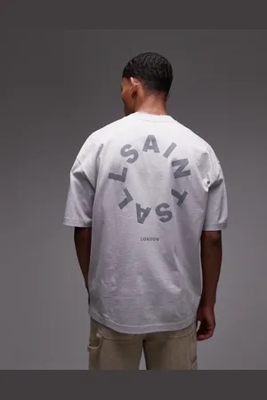 AllSaints – Tierra – Oversize-T-Shirt in Maschinen-Grau