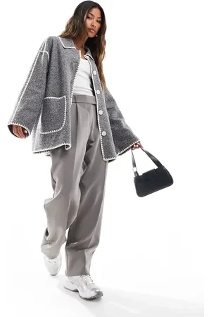 In The Style – Longline-Jacke in mit Kontrastnähten