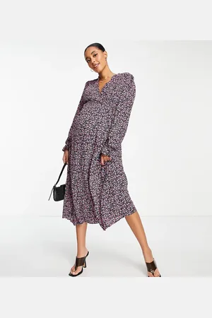 Little Mistress By Vogue Williams – Langärmliges Kleid mit Ditseymuster