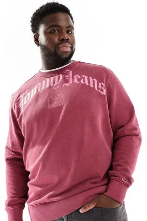 Tommy Hilfiger – Big & Tall – Lässiges Sweatshirt in mit bogenförmigem Grunge-Logo und Rundhalsausschnitt