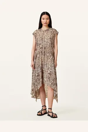 AllSaints – Arwen – Kleid in Evia-Sandweiß