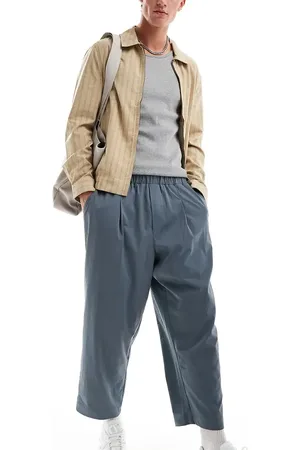 Reclaimed – Verkürzte Schlupfhose in Blau mit weitem, lockerem Schnitt