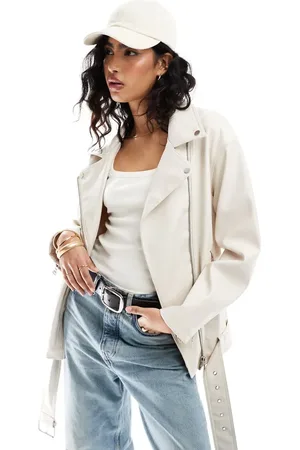 ASOS – Lang geschnittene Oversize-Bikerjacke aus Kunstleder in