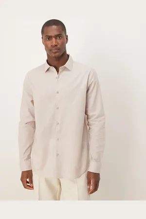 ASOS – Elegantes Hemd aus Leinenmix in Steinbeige mit regulärem Schnitt