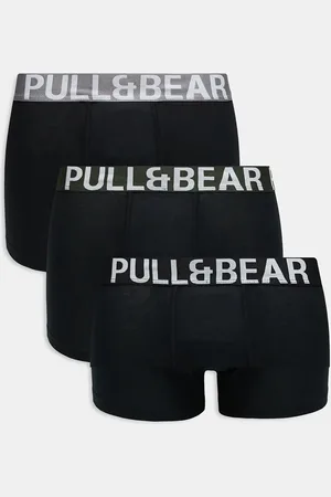 Pull&Bear – 3er-Pack eng geschnittene Boxershorts in Khaki, Schwarz und Grau