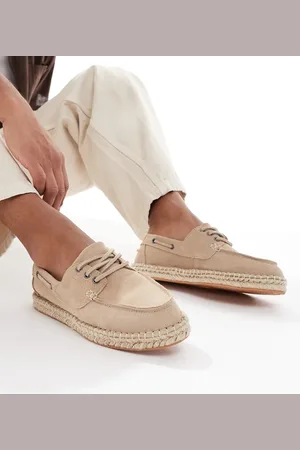 Pull&Bear – Bootsschuhe aus Wildlederimitat in Beige