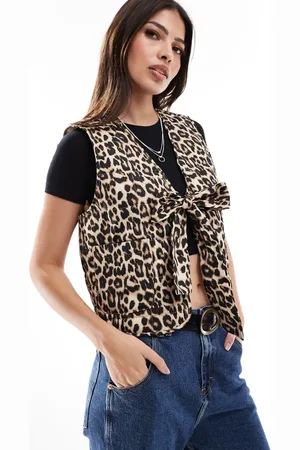 ONLY – Steppweste mit Leopardenmuster