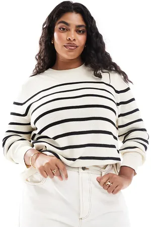 MANGO Curve – Gestreifter, leichter Pullover in