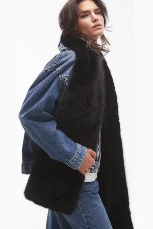 Topshop – Sutton – Oversize-Schal aus Kunstpelz in