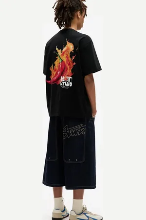 Pull&Bear – Kurzärmliges T-Shirt in mit Chili-Print