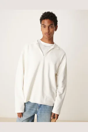 ASOS – Oversize-Polohemd in mit unverarbeitetem Saum