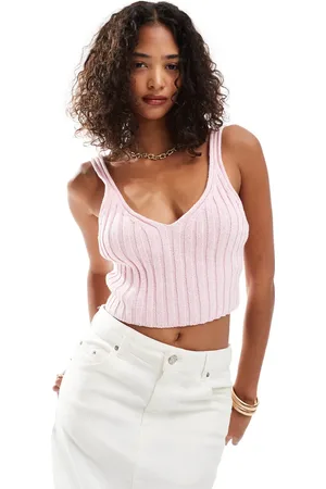 Pull&Bear – Cropped Oberteil aus Häkelstrick in