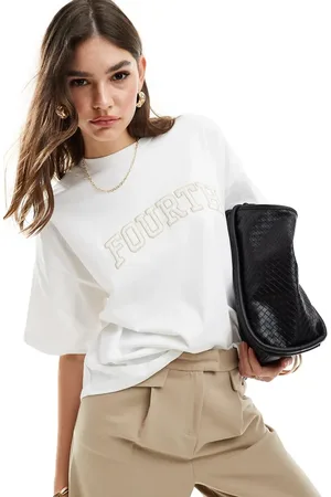 4th & Reckless – Oversize-T-Shirt in mit Häkel-Logo