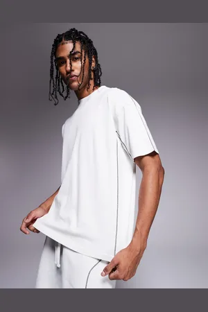 Good For Nothing – T-Shirt in Hellgrau mit Ziernaht, Kombiteil