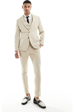 ASOS Wedding – Schmale Anzugjacke in Stone
