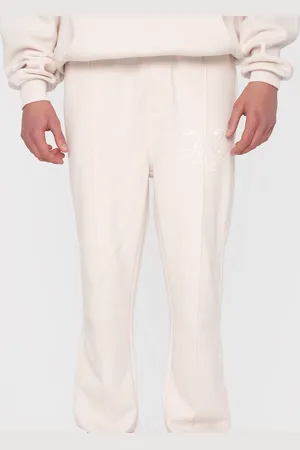 Multiply Apparel – Creased – Jogginghose in Wollweiß mit Falten