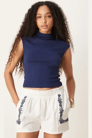 ASOS – Strukturiertes Tanktop aus Strick in mit Stehkragen