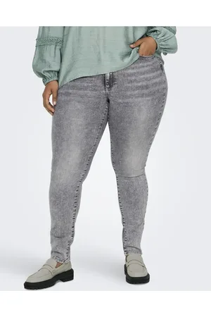 ONLY – Skinny Fit Denim-Jeans in Mittelgrau