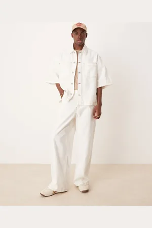 ASOS – Super-Baggy Hose in Ecru mit Nahtdetails, Kombiteil