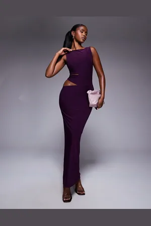 Missyempire Missy Empire – Doppelt geformtes, anschmiegsames Maxikleid in mit seitlichem Cut-out