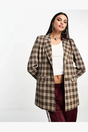 Heartbreak – Schmal geschnittener Blazer aus Bengaline in kariert