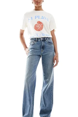 Stradivarius Tall – Dad-Jeans in dunkler Vintage-Waschung mit weitem Schnitt
