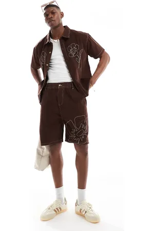 Native Youth – Cord-Shorts in mit Kontrastnaht