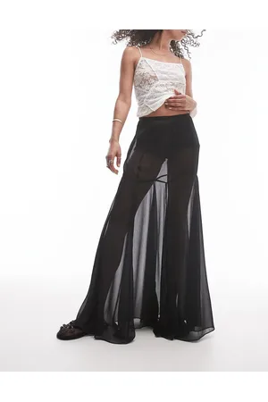 Topshop – Transparenter Maxirock in mit Godetdetails