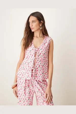 ASOS – Frilly – Weste in geblümt mit Bindebändern vorne, Kombiteil