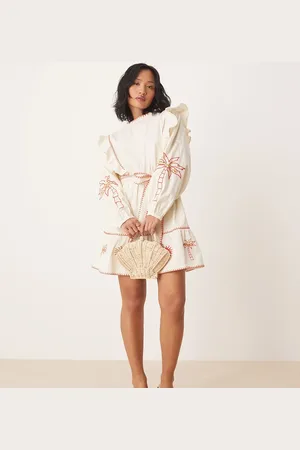 Never Fully Dressed Petite – Besticktes Minikleid in Elfenbein
