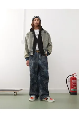 A Bathing Ape – Lockere Jeans mit Jacquard-Muster und Waschung in