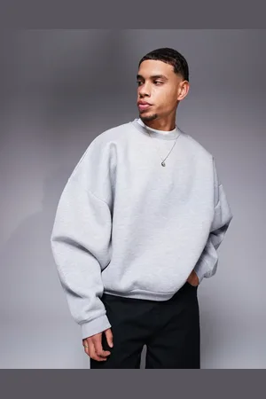 ASOS – Sweatshirt in meliert mit extremer Oversize-Passform aus Neopren-Imitat