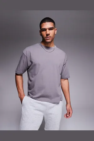 ASOS – Kastiges Oversize-T-Shirt in Anthrazit aus schwerem Material, 240 g/m²