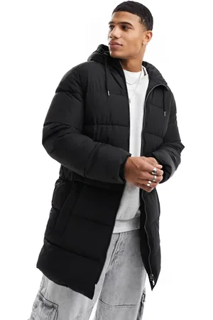 Only & Sons – Longline-Steppjacke in mit Kapuze
