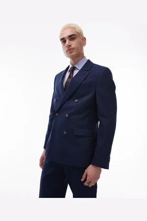 Topman – Zweireihiger Blazer aus Leinenmix in
