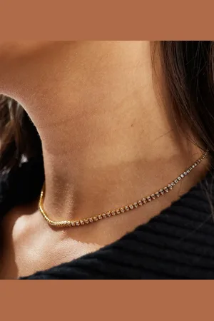 Accessorize – Z Collection – Vergoldete Choker-Halskette mit Kristall-Steinen