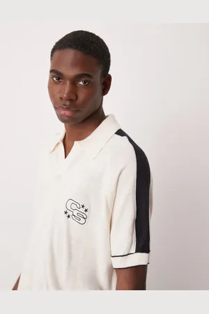 ASOS – Kastiges Oversize-Polohemd in mit Stickerei