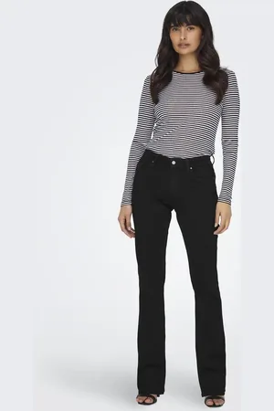 ONLY – Ausgestellte Jeans in verwaschenem