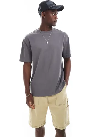 ASOS – Lockeres T-Shirt aus schwerem Stoff in Anthrazit, 240g/m²