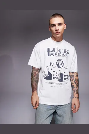 Good For Nothing – Oversize-T-Shirt in Wollweiß mit „Luck“-Print