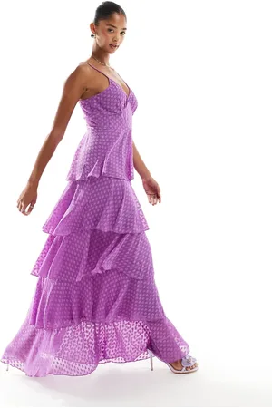 VILA – Gestuftes Maxi-Trägerkleid in mit genoppter Struktur