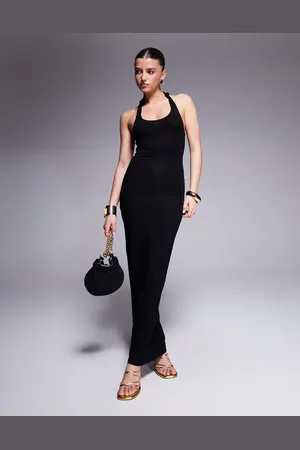 ASOS – Midikleid in mit U-Ausschnitt und geraffter Gesäßpartie