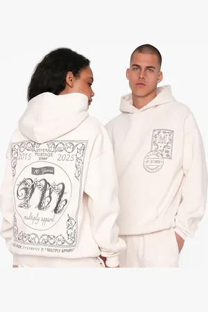 Multiply Apparel – Imprint – Oversize-Kapuzenpullover in Wollweiß