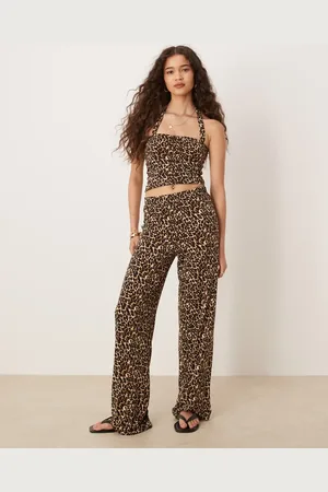 VILA – Anschmiegsame Jersey-Hose mit Leopardenmuster, Kombiteil
